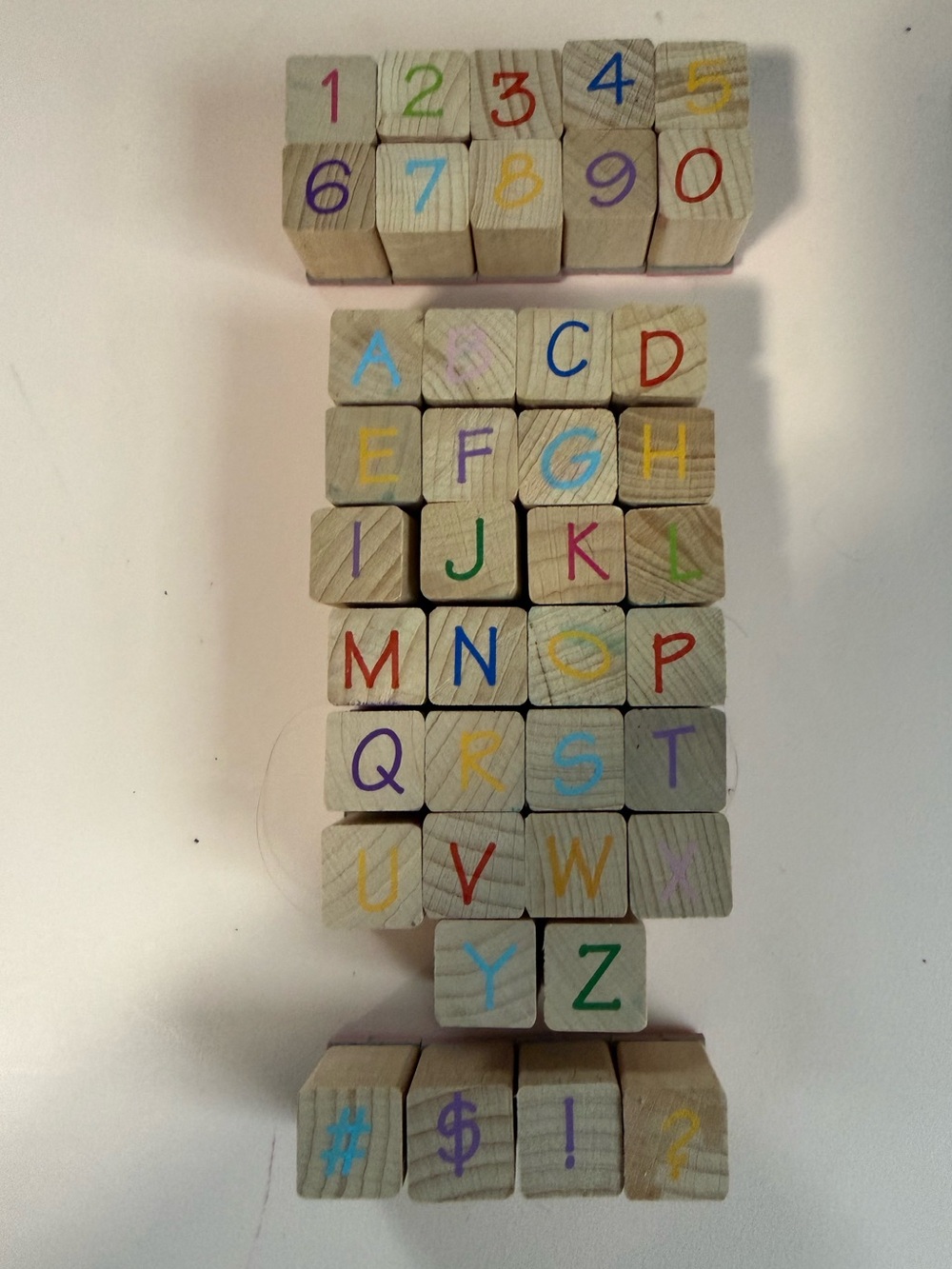 Wooden Alphabet & Number & Symbols Rubber Stamps